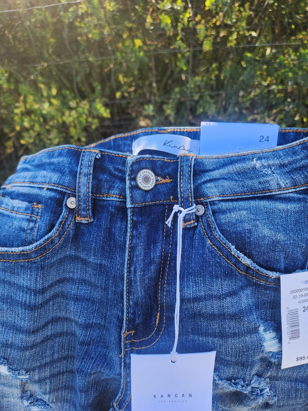 KanCan Distressed Dark Blue Skinny Jeans - Picture 2 of 3